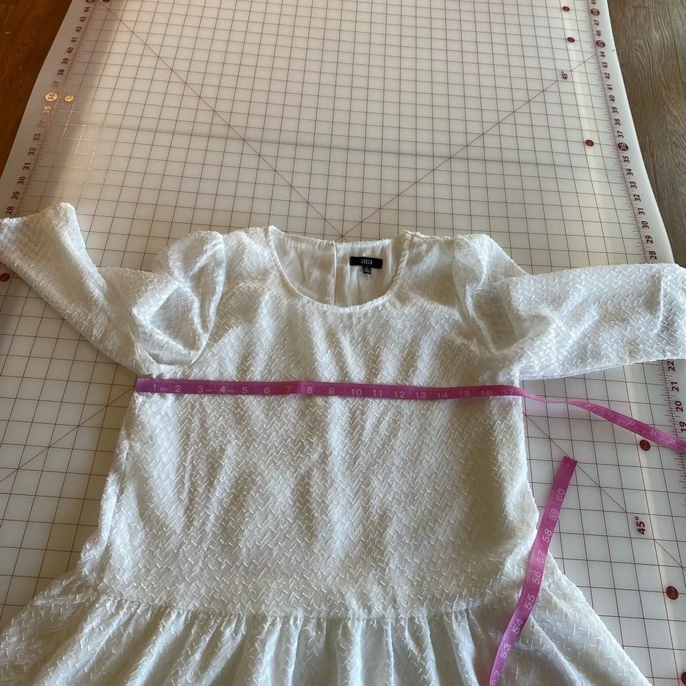 Lucca Couture NWOT size small beautiful white pattern summer sun dress